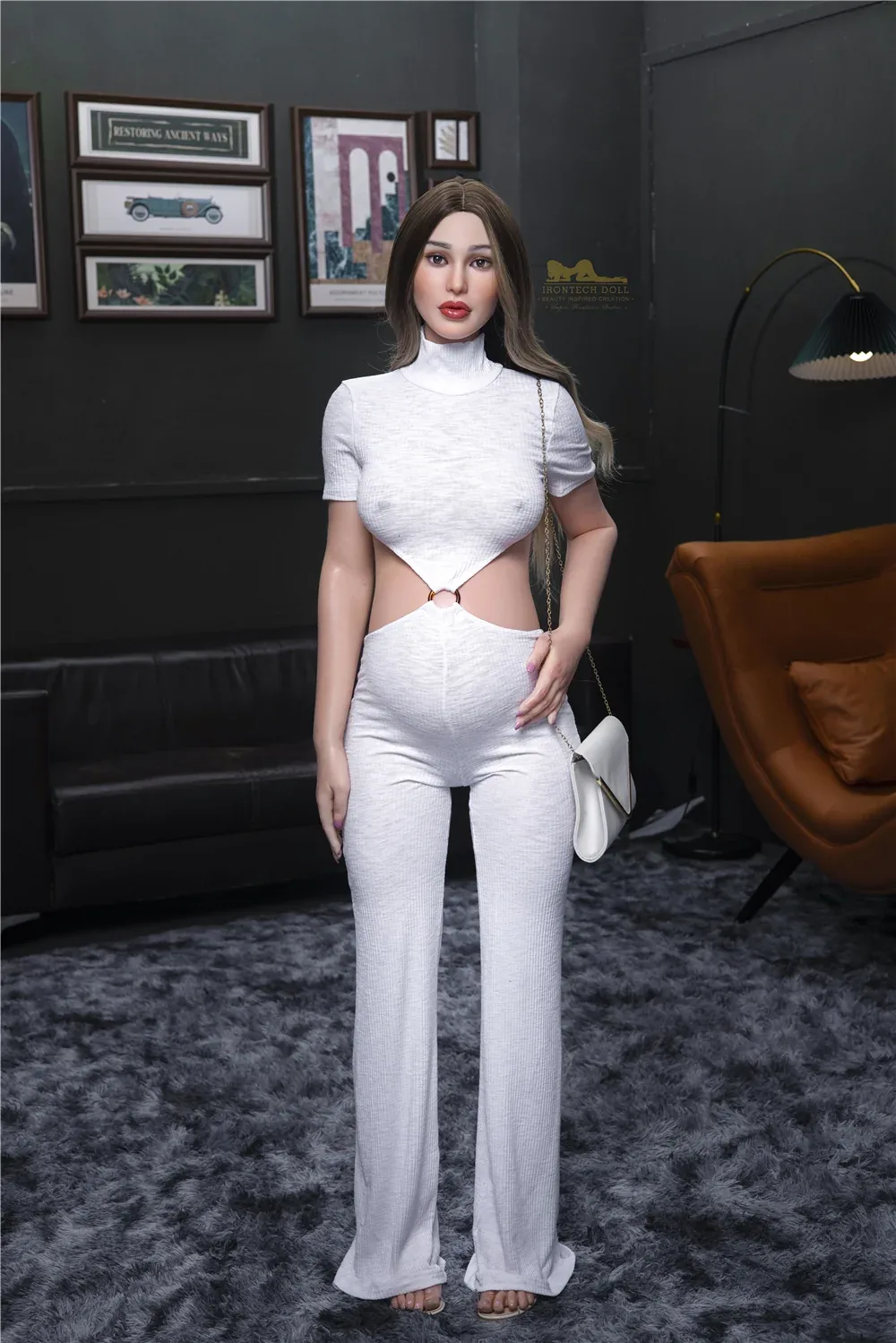 IronTech 158cm Silicone D Cup Pregnant Sex Doll Pearl