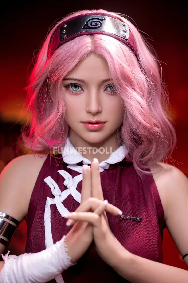 Funwest TPE 159cm A Cup Sex Doll Alice Pink Wig view 2